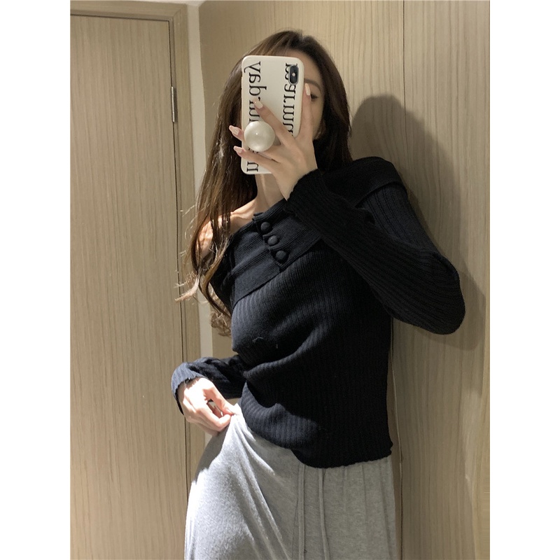 Áo Len Trễ Vai Dáng Ôm Thiết Kế Mới Thời Trang Mùa Thu Dành Cho Nữ