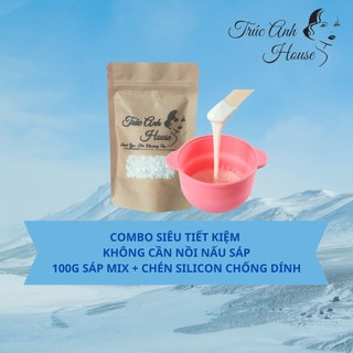 Combo Sáp Wax, Chén Silicon