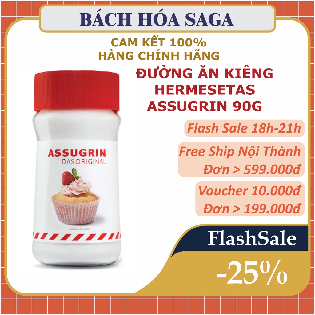 Đường ăn kiêng Assugrin Cuisine 90gr lọ thủy tinh - Đường ăn kiêng chính hãng nhập khẩu Thụy Sỹ