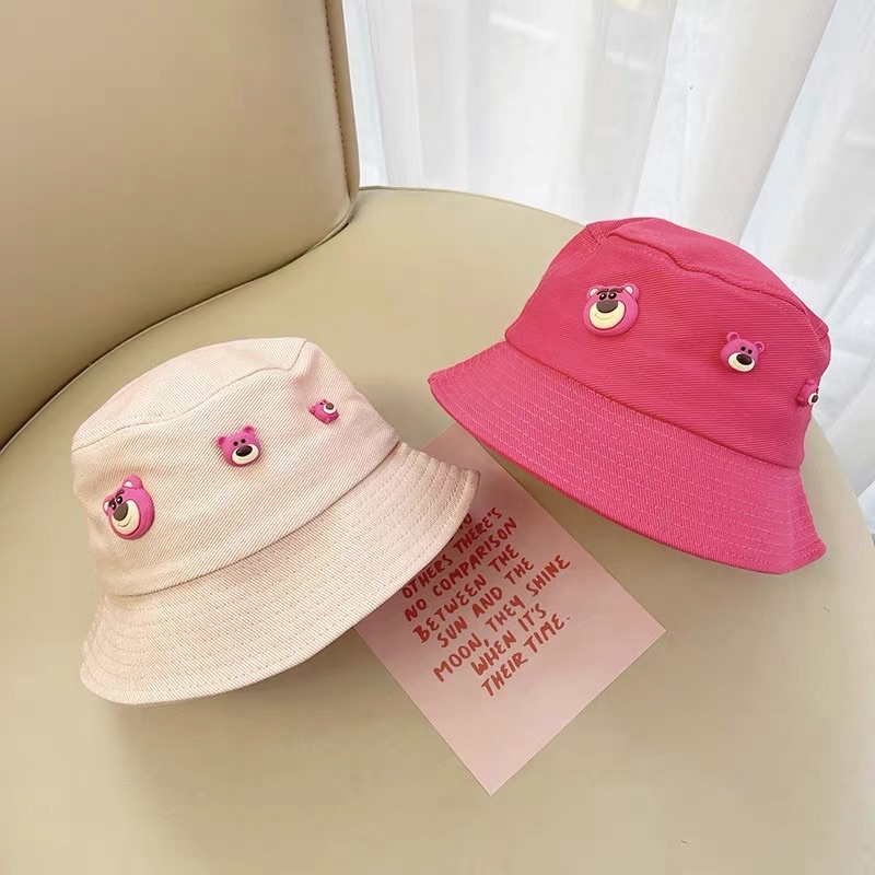 Nón Tai Bèo Che Nắng Mũ Gấu Dâu Lotso Dễ Thương Phong Cách Hàn Quốc Cho Bé