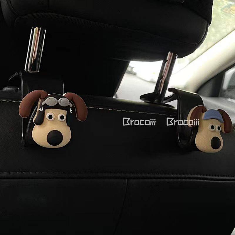 Xiaohongshu Same Style Wallace and Gromit Car Seat Back Hook Car 3D Stereo Car Seat Back Chair Back Storage Decoration xUya