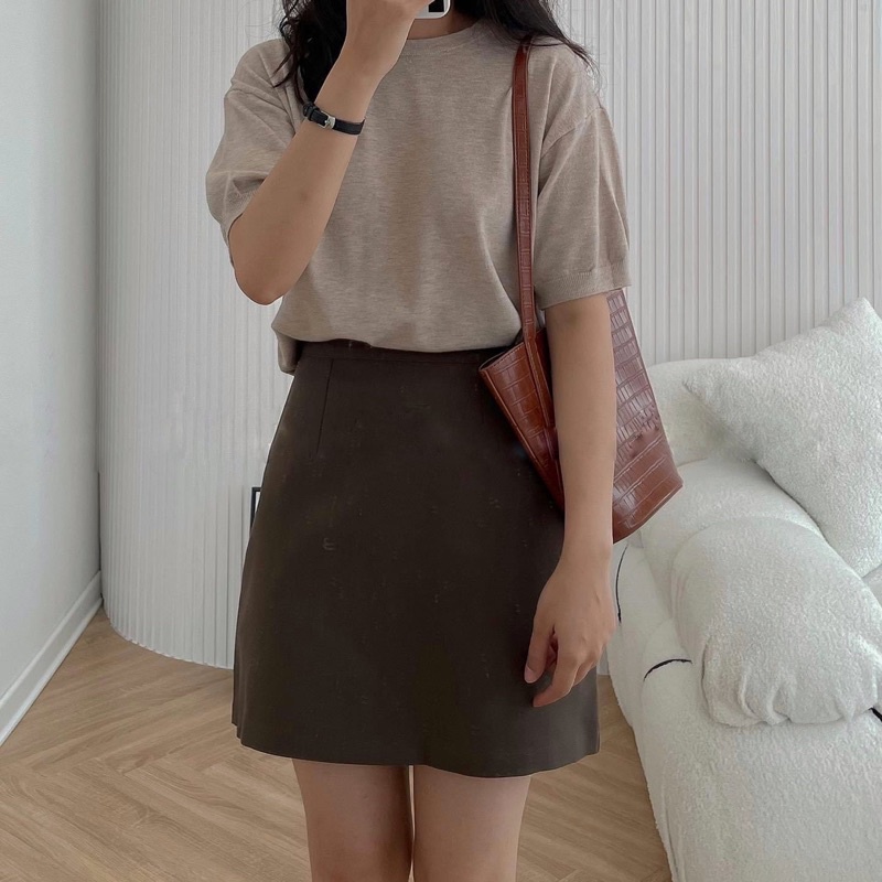 Chân váy công sở form A có dây kéo sau dày dặn nhiều màu size SML Pumi