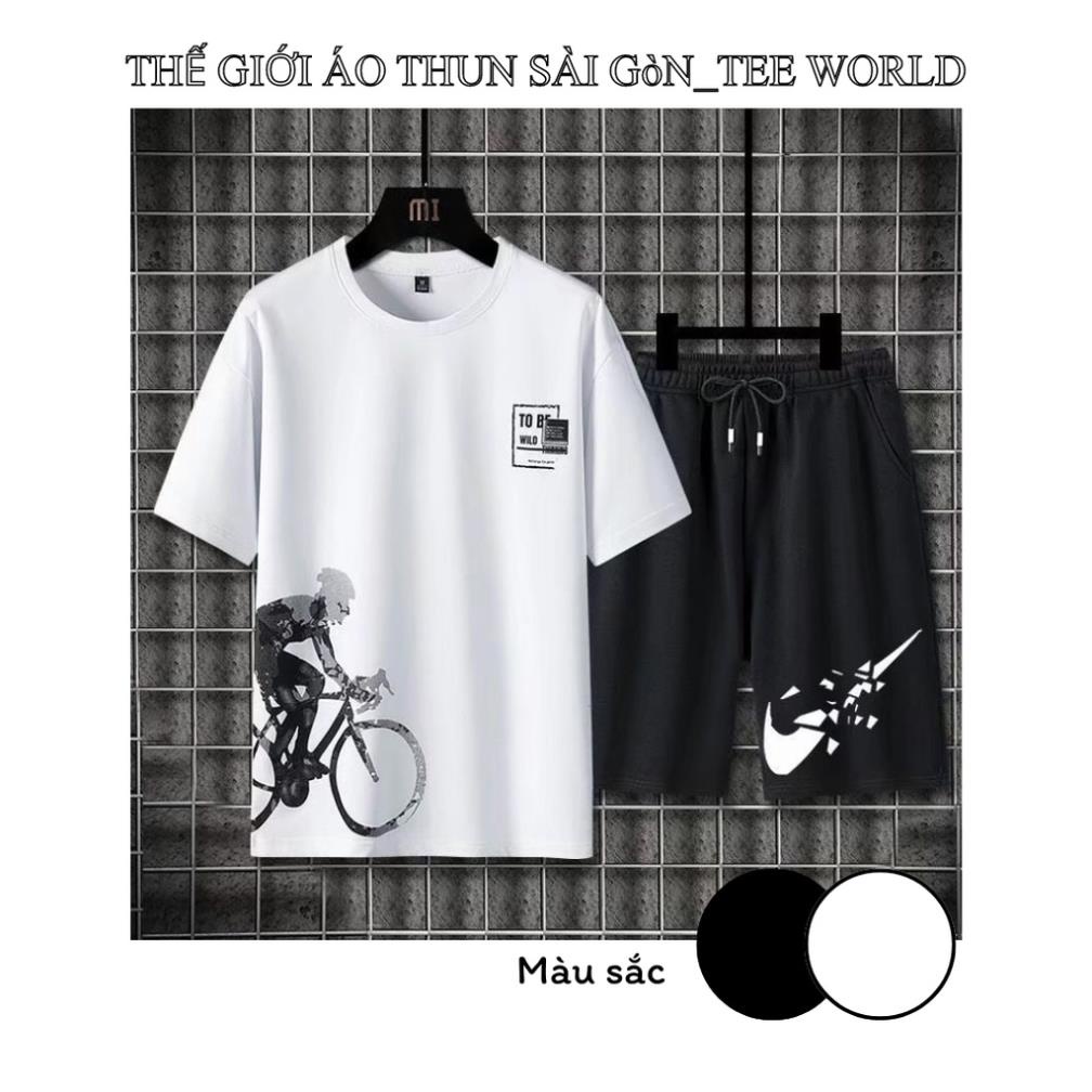 Đồ bộ thun nam 🚚 FREESHIP 🚚 Nguyên sét quần áo thể thao nam mẫu in hình đua xe đạp năng động mẫu mới !