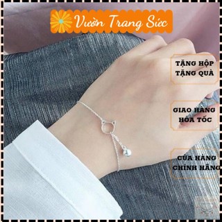 Lắc tay bạc nữ S925 - Vòng tay nữ bạc Ý chuông mèo nhỏ dễ thương Vườn Trang Sức