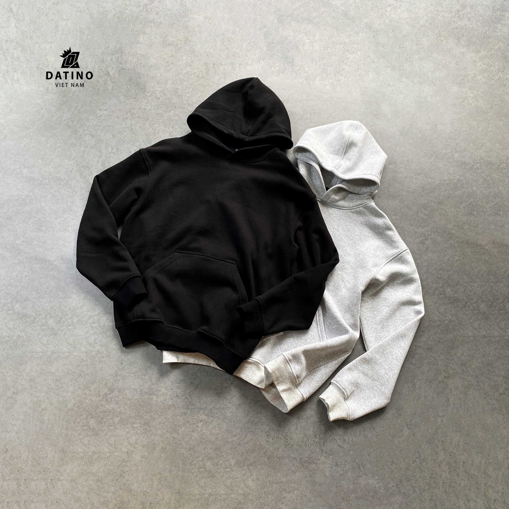 Áo hoodie unisex thun nỉ DATINO form Oversize 100% Cotton mịn cao cấp chất dày dặn, chuẩn xịn
