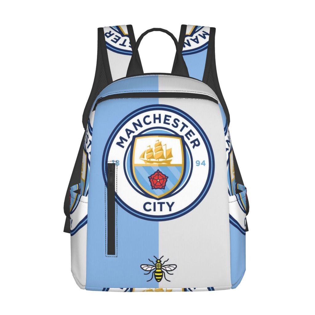 Ba Lô Đi Học / Du Lịch Sức Chứa Lớn Siêu Nhẹ In Họa Tiết Manchester City Fc Thời Trang Cho Bé
