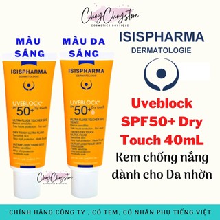 [TEM CTY] ISIS Pharma Uveblock SPF50+ Dry Touch 40mL - Kem chống nắng dành cho da nhờn