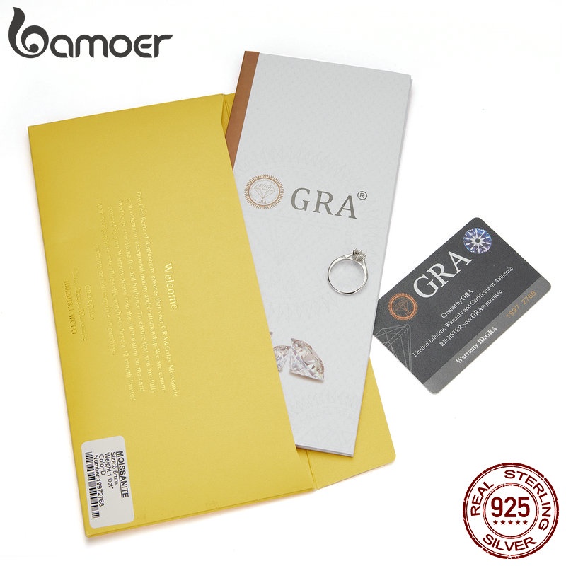 Nhẫn Bamoer Moissanite BạC 925 0.65 ThờI Trang Cho Nữ