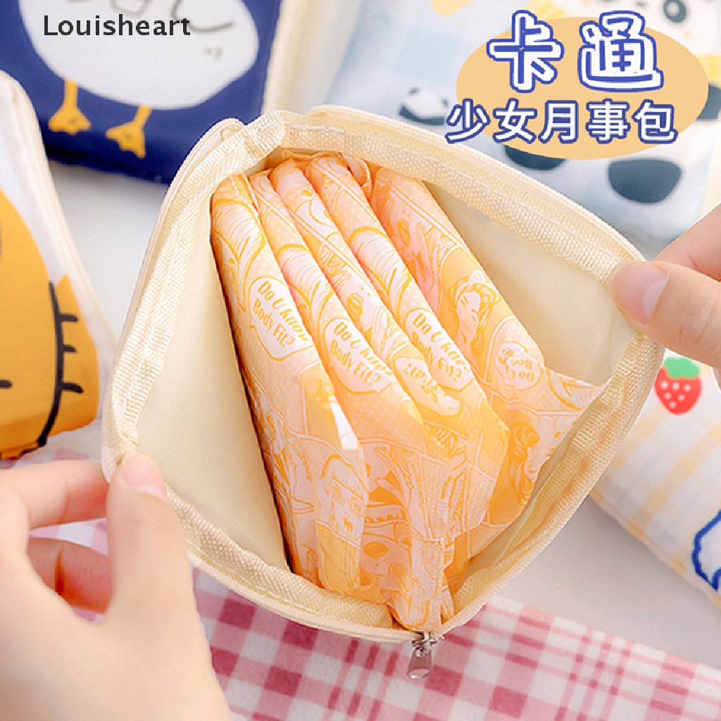 Louisheart Túi Đựng Khăn Giấy Vệ Sinh Mỹ Phẩm Tiền Xu Họa Tiết Tampon Hoạt Hình Di Động Tiện Lợi Du Lịch TFG