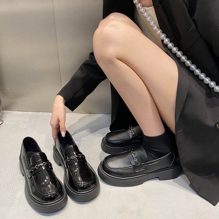 Giày Lười Mũi Tròn Màu Trơn Thoải Mái Hợp Thời Trang