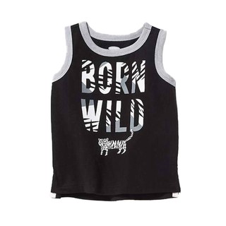 [3-10kg] Áo Thun  Bé trai - Đen Born Wild