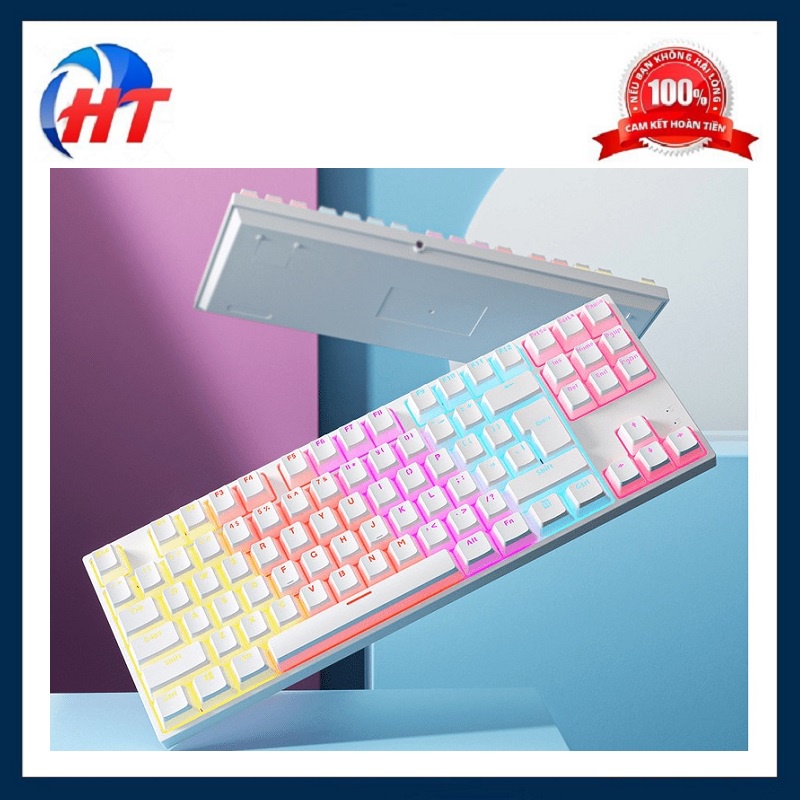 Bàn phím cơ ZIFRIEND KA802T sử dụng Blue Switch thiết kế mini nhỏ gọn chỉ 87 phím với keycap pudding xuyên led cực đẹp