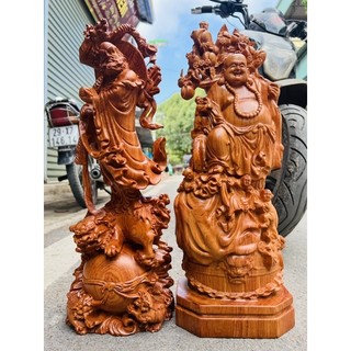 Đạt ma tam nghê và gánh đào ngũ quỷ gỗ hương 40,50,60