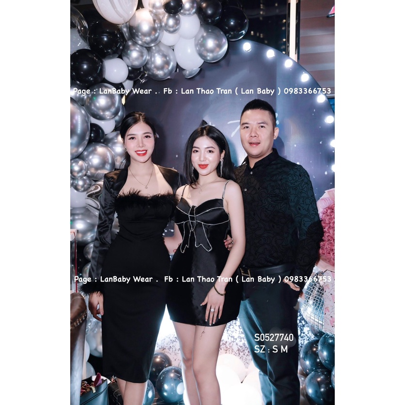 Set đầm lông vũ ôm body mix áo khoác siêu sang chảnh