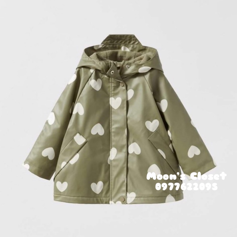 XD- Áo khoác raincoat lót nỉ ấm size 9/12m-4/5y