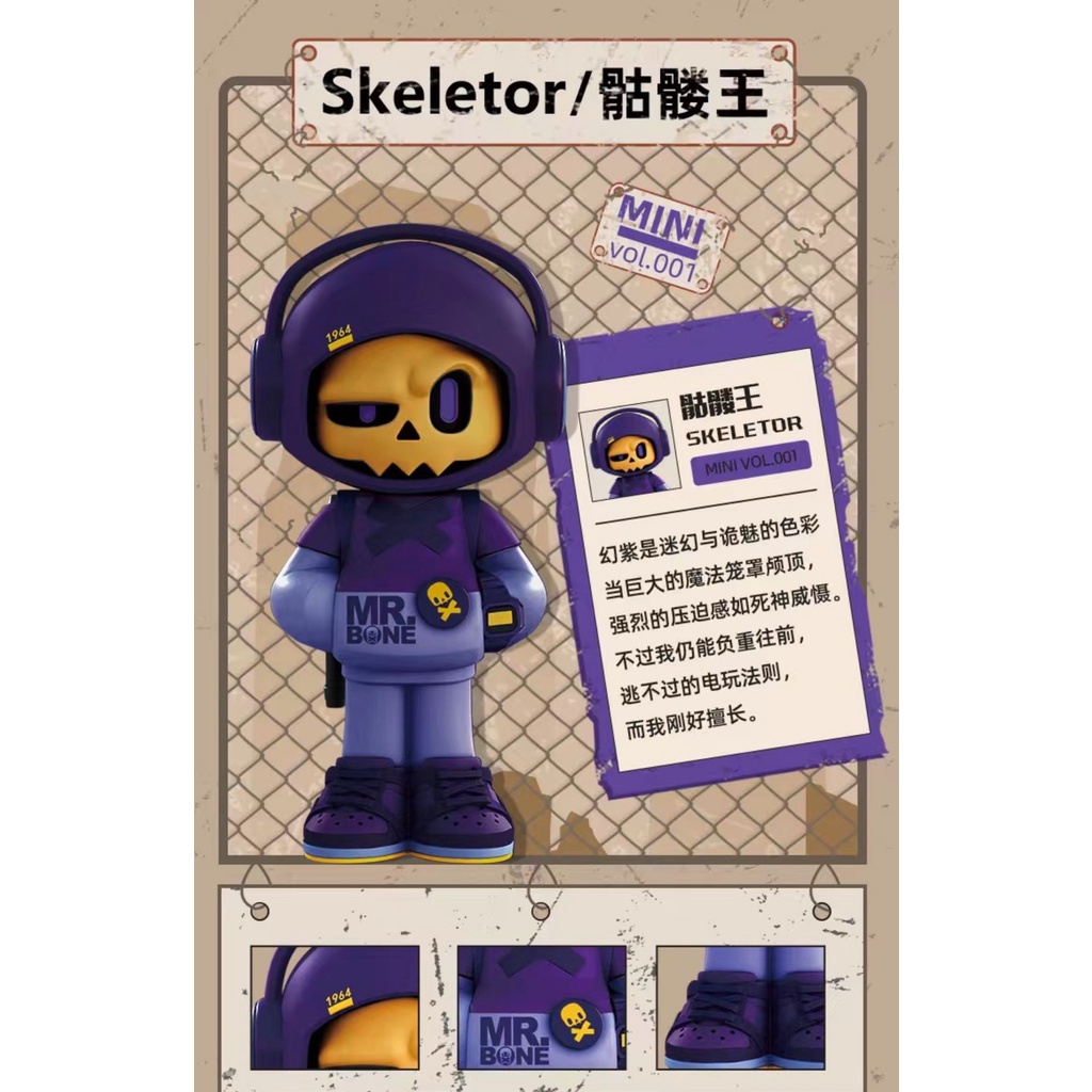 Mô Hình Nhân Vật Mr.Bone Mini Series One Blind Box Popmart Dễ Thương