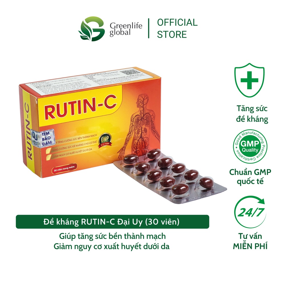 RUTIN C nang mềm chính hãng Đại Uy 30 viên thumbnail