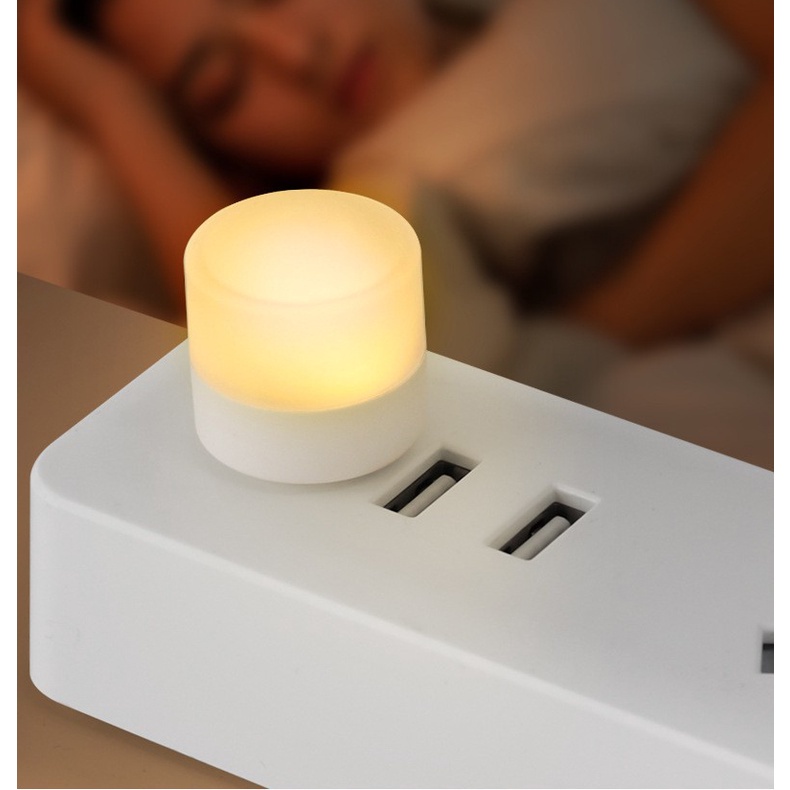 Đèn led ngủ, đọc sách mini hình tròn cổng cắm USB