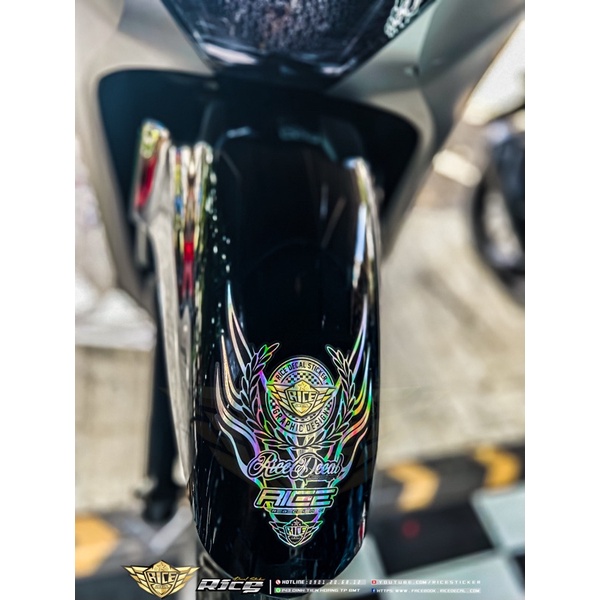 Tem dán dè Ricedecal®️ Mẫu lửa New dán mọi loại xe