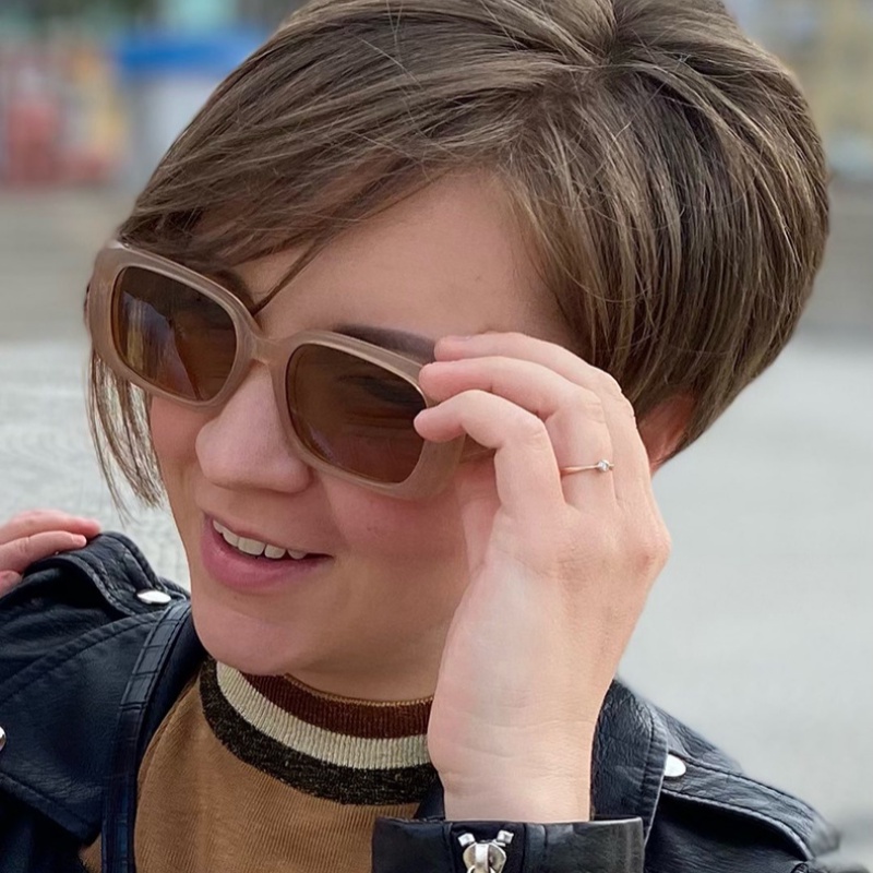 Kính Mát Gọng Vuông Nhỏ Phong Cách Hip Hop Cho Nam Nữ