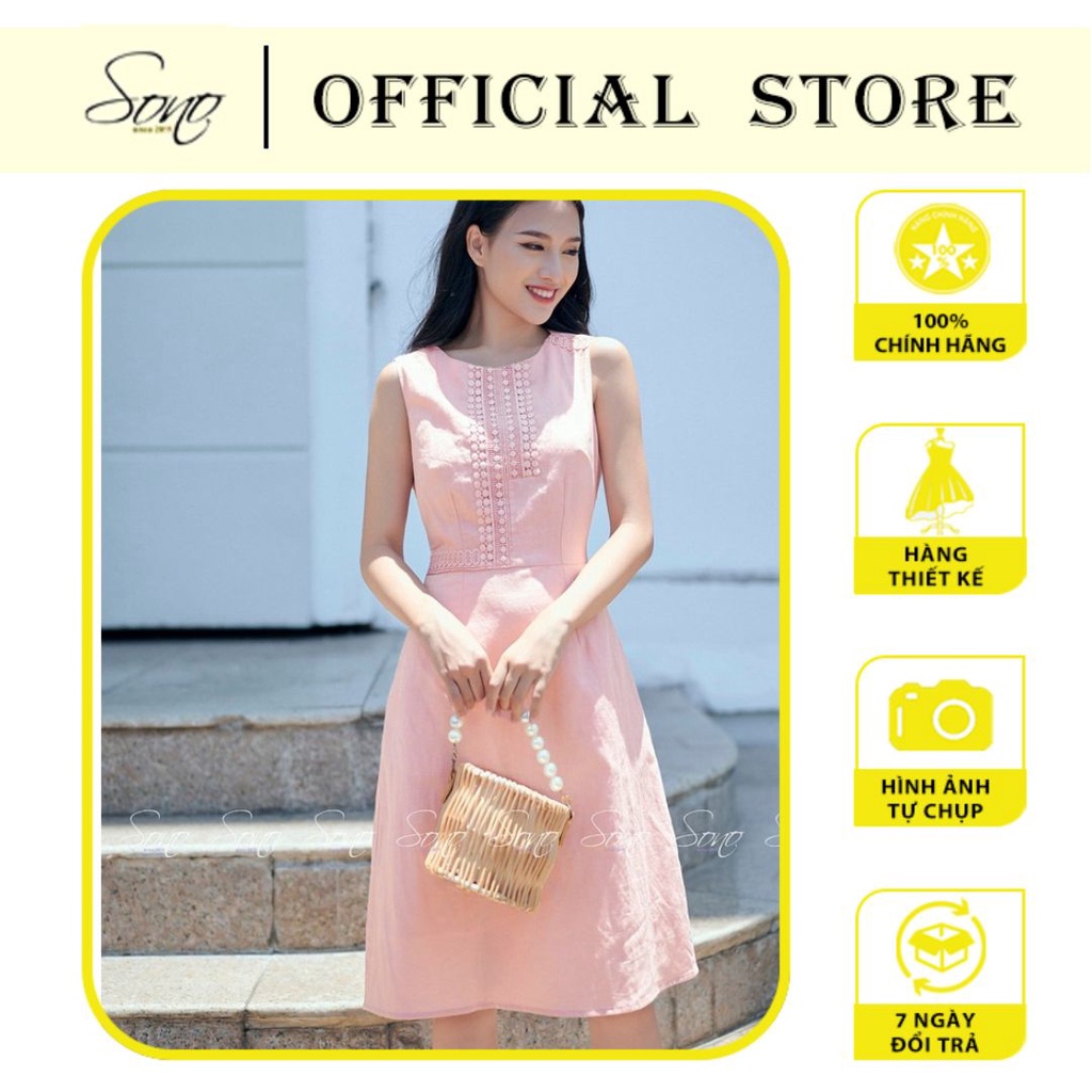 SONO - Đầm Thiết Kế Nữ Chất Liệu Linen Phối Ren Váy Công Sở Hàng Cao Cấp Tỉ Mỉ Từng Đường Kim Mũi Chỉ