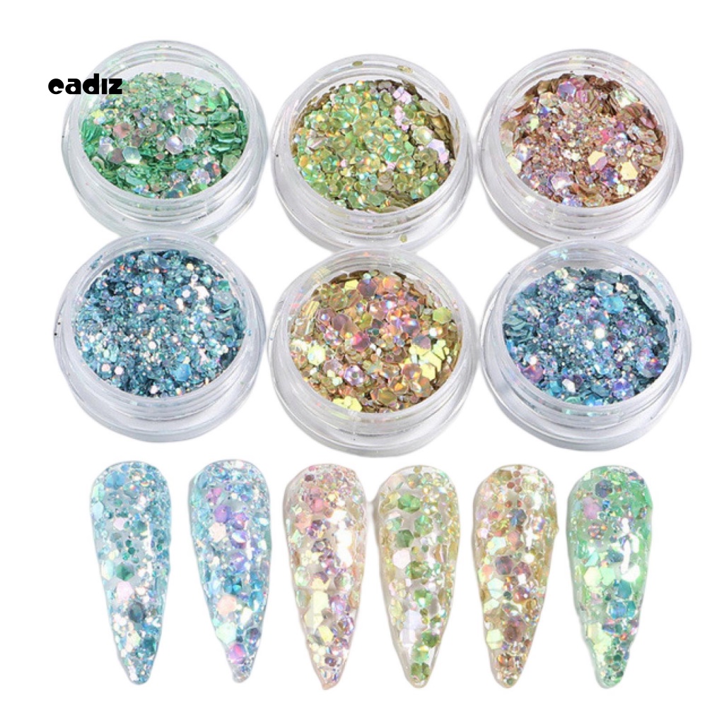 1 Set Phụ Kiện Sequin Trang Trí Móng Màu Sắc Tươi Sáng Dễ Sử Dụng