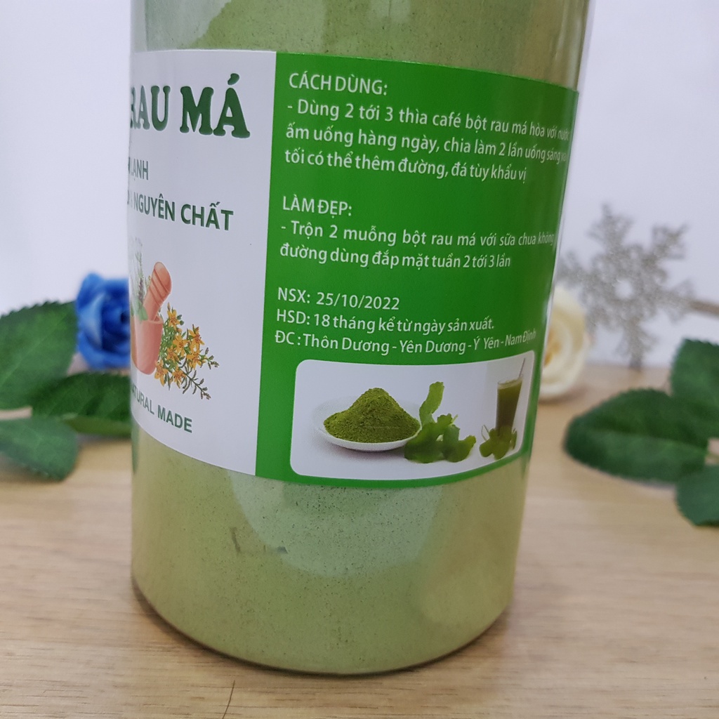 Bột rau má, bột rau má nguyên chất giảm mỡ, đẹp da Trà Hoa Cô Ba