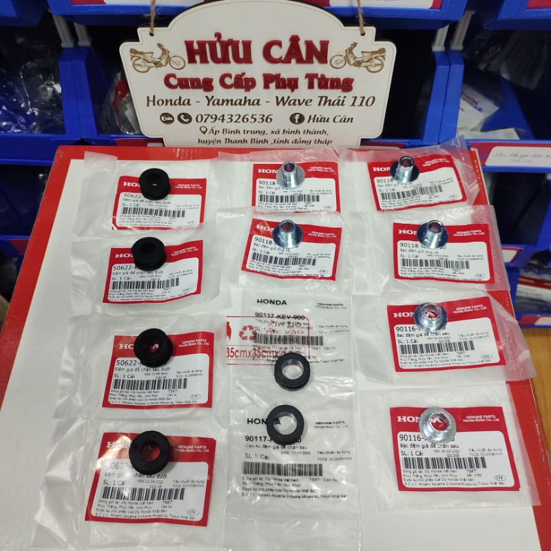 BỘ CAO SU LÔNG ĐỀN GÁC CHÂN SAU Wave nhỏ , Wave zx , Wave Thái 110 chính hãng Honda