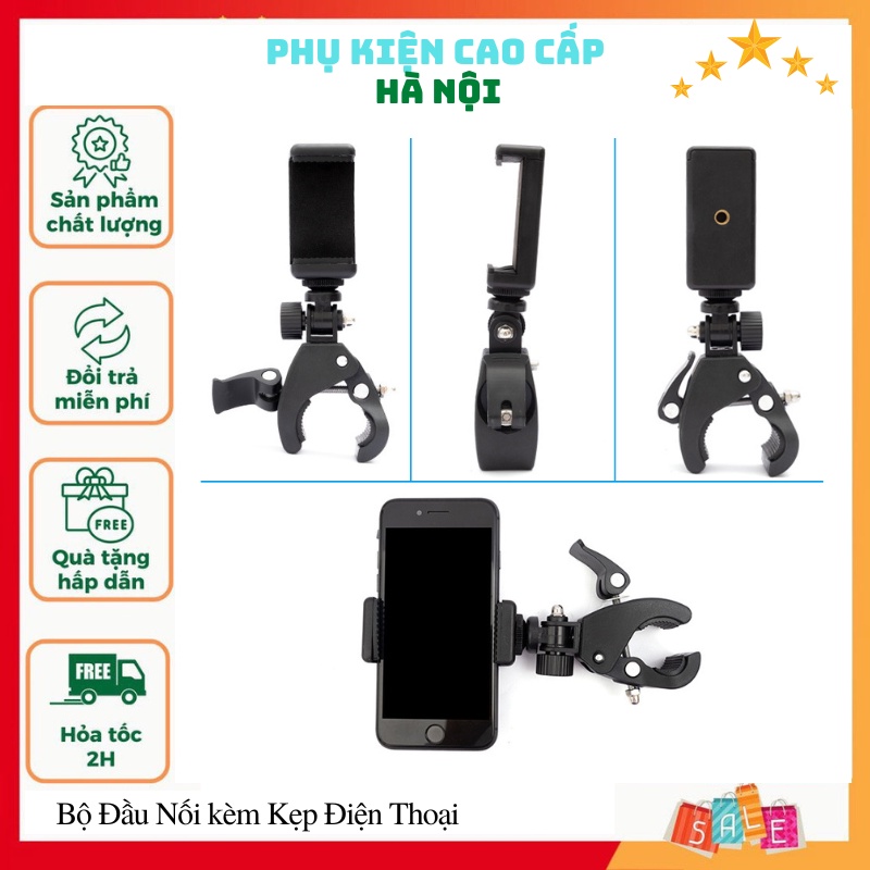 Giá đỡ kẹp điện thoại gắn vào tripod hỗ trợ livestream,live quay phim nhiều máy cùng lúc