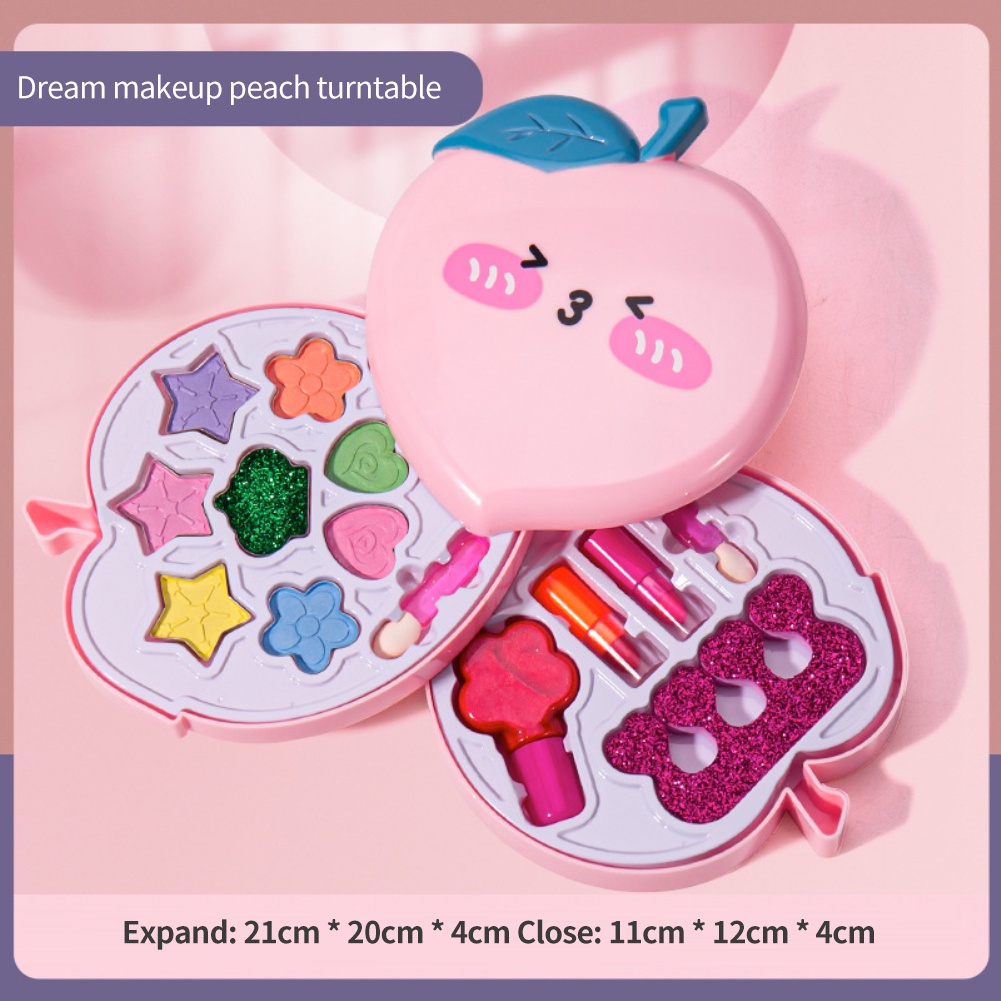 Cá Tuyết Trẻ Em Mỹ Phẩm Trang Điểm Chơi Hộp Công Chúa Trang Điểm Cô Gái Đồ Chơi Chơi Bộ Son Môi Màu Mắt An Toàn Nontoxic Đồ Chơi Bộ dành Cho Trẻ Em
