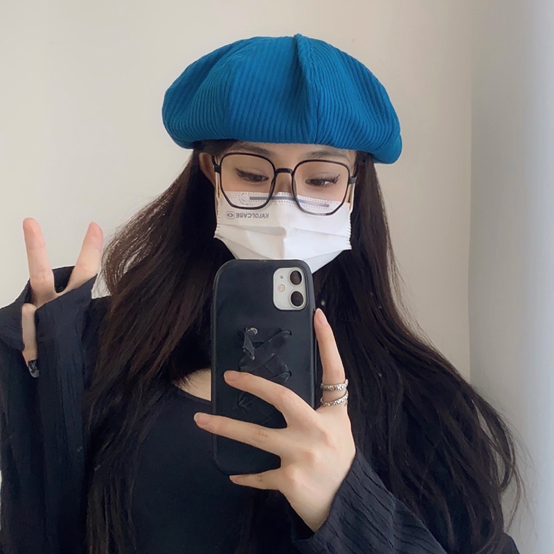 Mũ Beret Màu Trơn Phong Cách Nhật Bản Thời Trang Thu Đông Cho Nữ