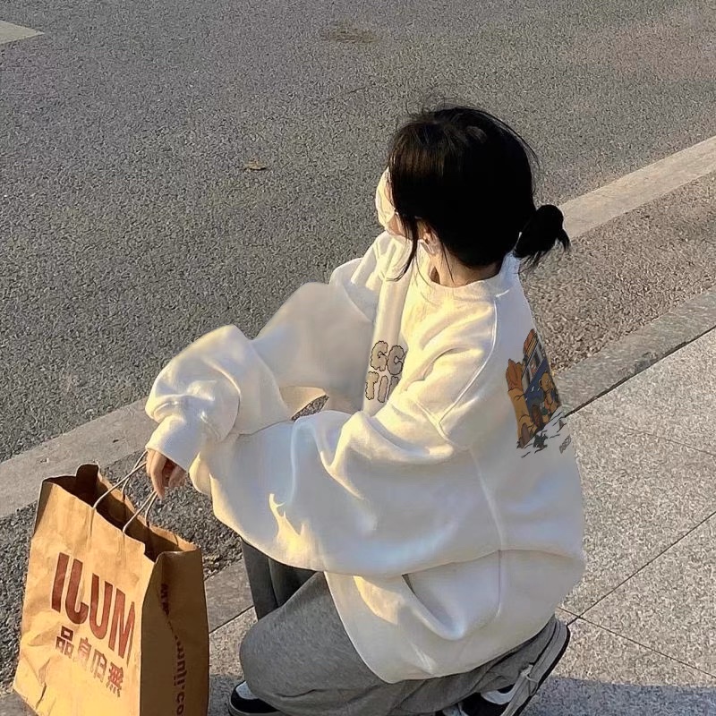 Áo Nỉ Sweater GấuOto 🌸Áo sweater Nữ Nỉ Ngoại Form Rộng Ulzzang🌸