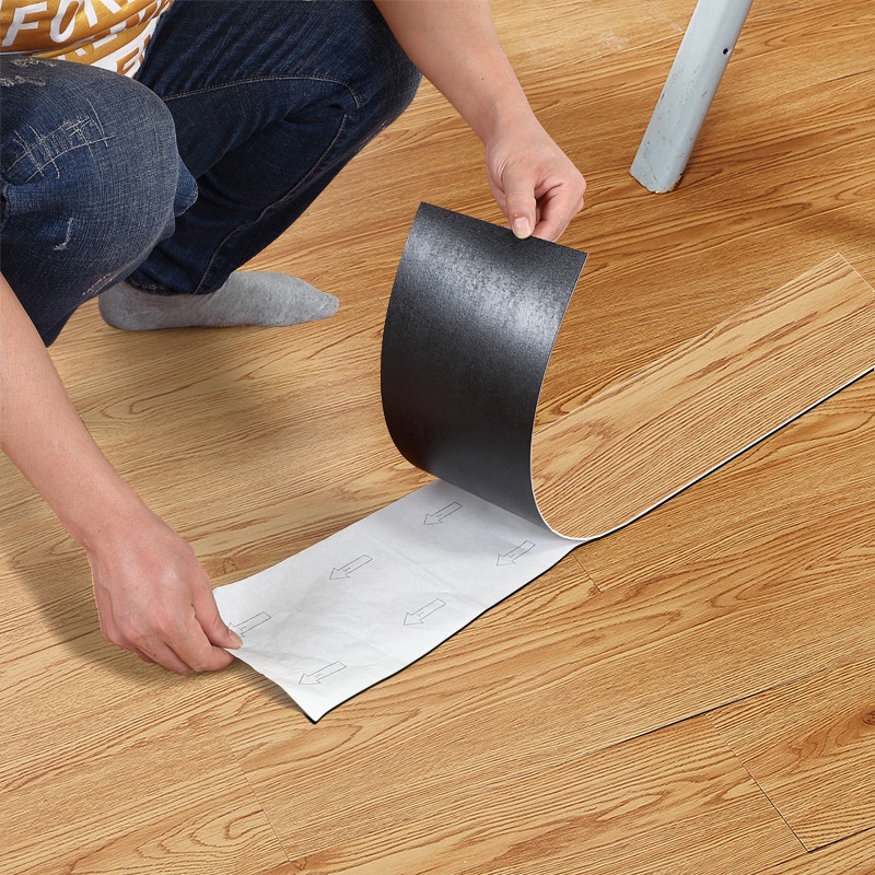 KK Sàn Nhựa Giả Gỗ Sẵn Keo Tự Dán Kích Thước 91X15cm miếng thảm nhựa trải sàn vân gỗ tấm dán nền nhà chống trơn trượt