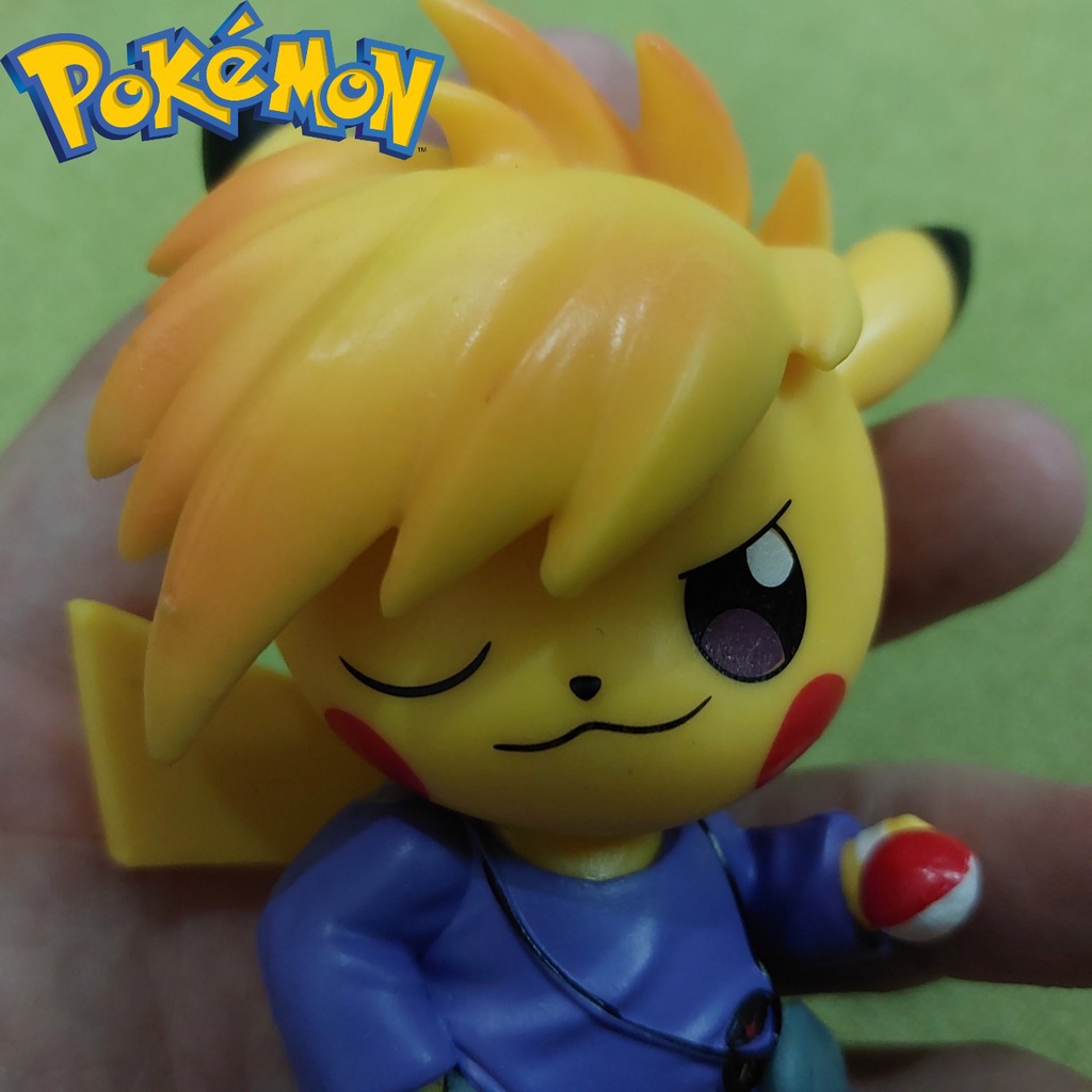 Mô hình Pikachu trang phục Shigeru Cháu trai tiến sĩ Oak Anime nhật Pokemon 2027 N2 1-3