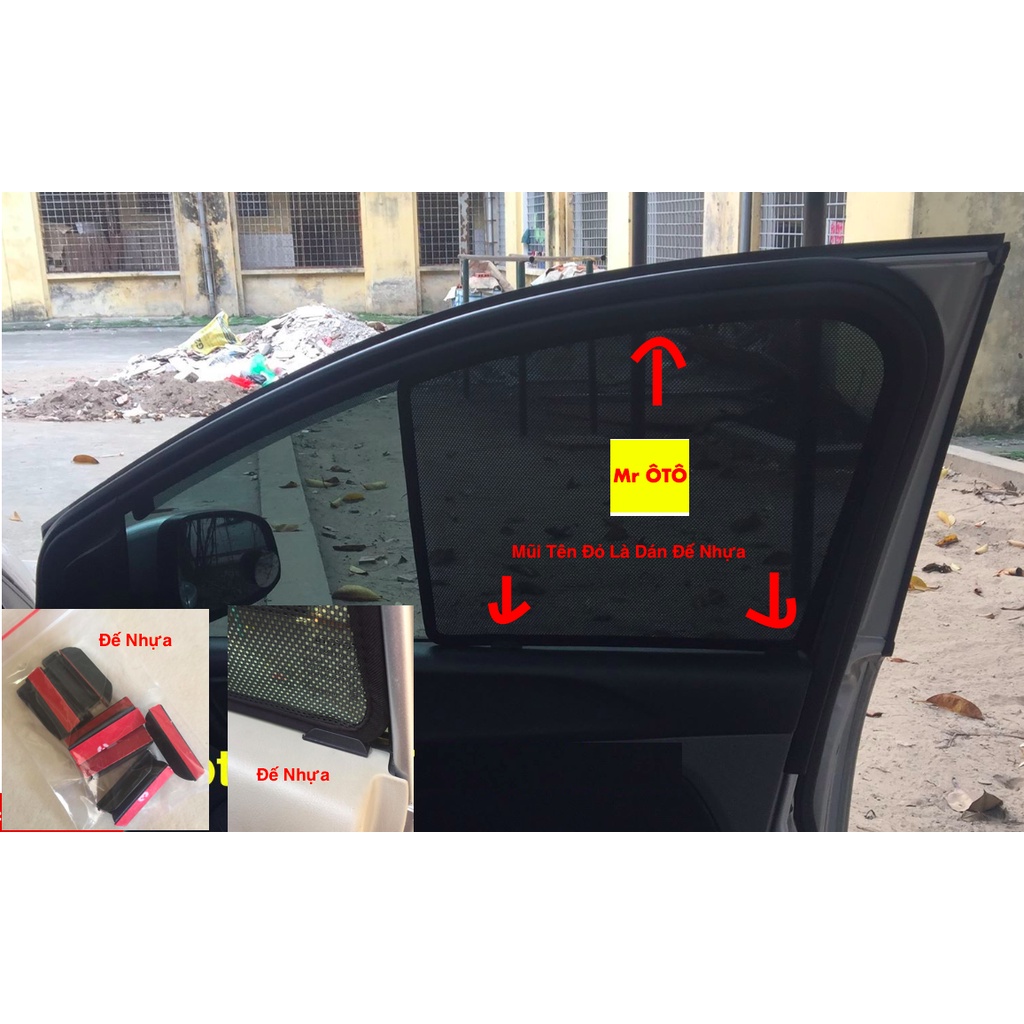 Bộ phụ kiện đế nhựa giữ rèm che nắng chuyên dụng cho xe ô tô. | BigBuy360 - bigbuy360.vn