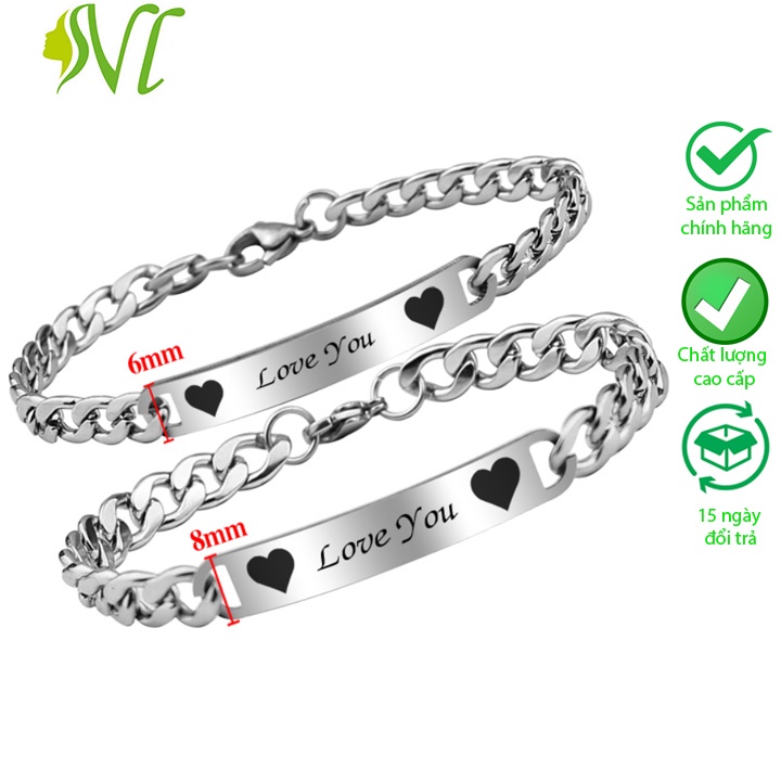 Vòng tay đôi nam nữ quá dễ thương không đen không dị ứng xài nước tốt