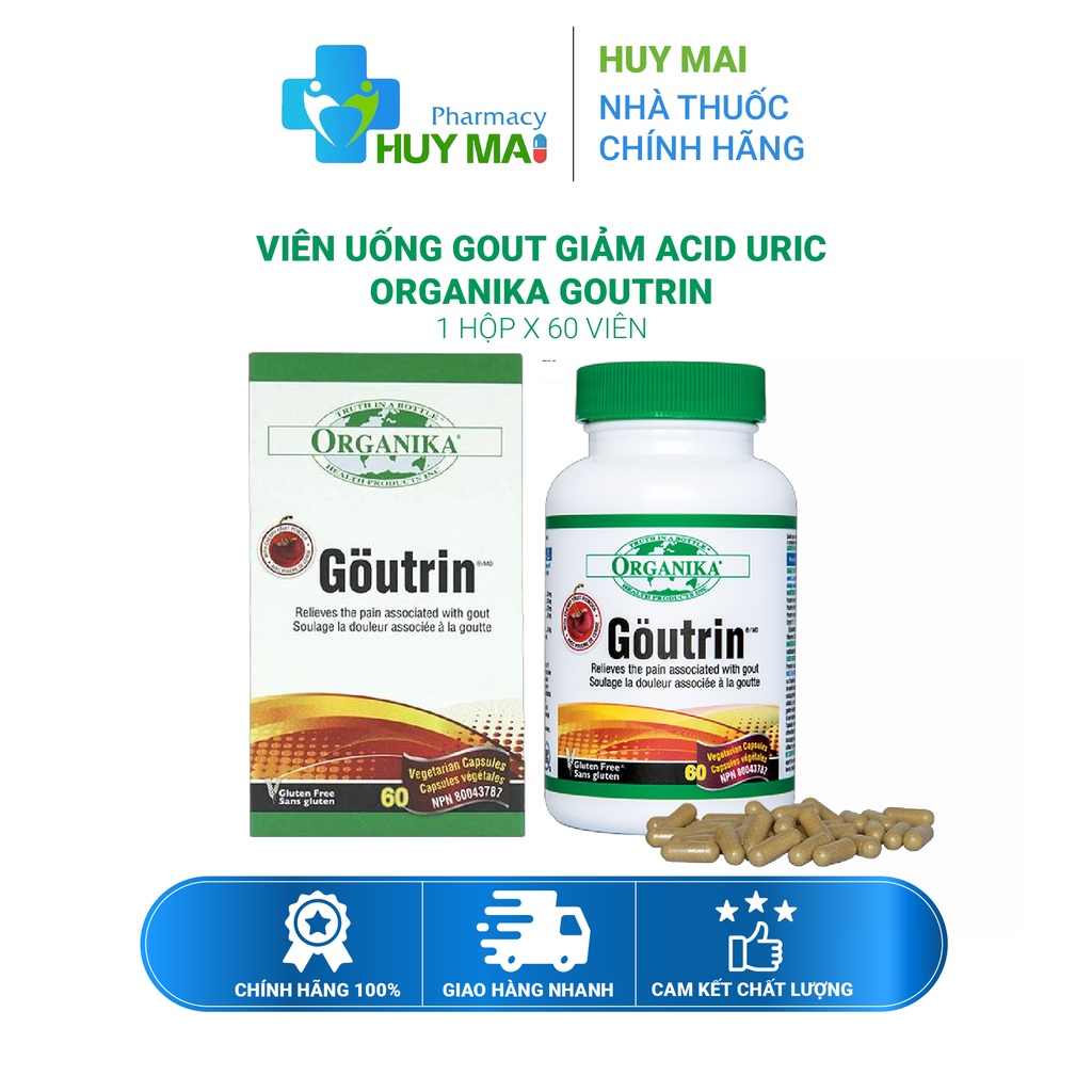 Viên uống gout giảm acid uric Organika Goutrin Hộp 60 viên