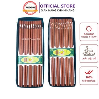 Đũa gỗ cao cấp bộ 10 đôi, Đũa gỗ ăn cơm siêu bền chống mốc