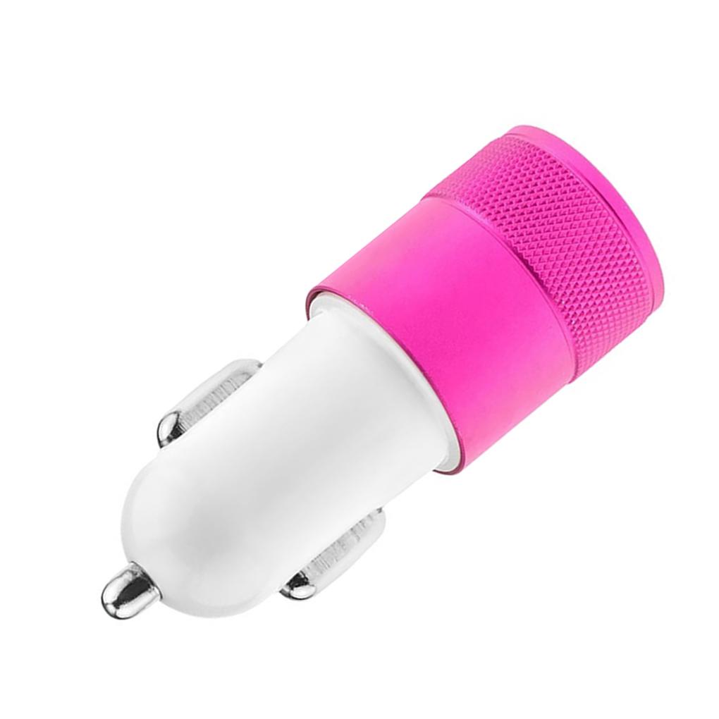Tẩu Sạc Hai Cổng USB 5V 2A Bằng Kim Loại Nhiều Màu Sắc Cho Xe Hơi