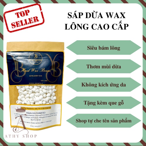 SÁP WAX LÔNG YOUNGERIST THƠM MÙI DỪA BÁM LÔNG TỐT dùng cho nách tay chân lưng bikini vùng kín