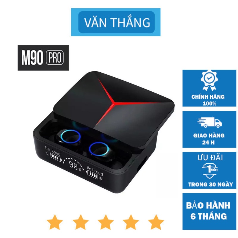Tai Nghe Bluetooth M90 Pro Bluetooth 5.3, Chống Ồn Chống Mước,Pin Trâu, Lỗi 1 Đổi 1 Trong 3 Tháng