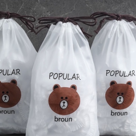 Set 100 Màng Bọc Thực Phẩm Có Túi Đựng Hình Gấu TOMSHOP K060