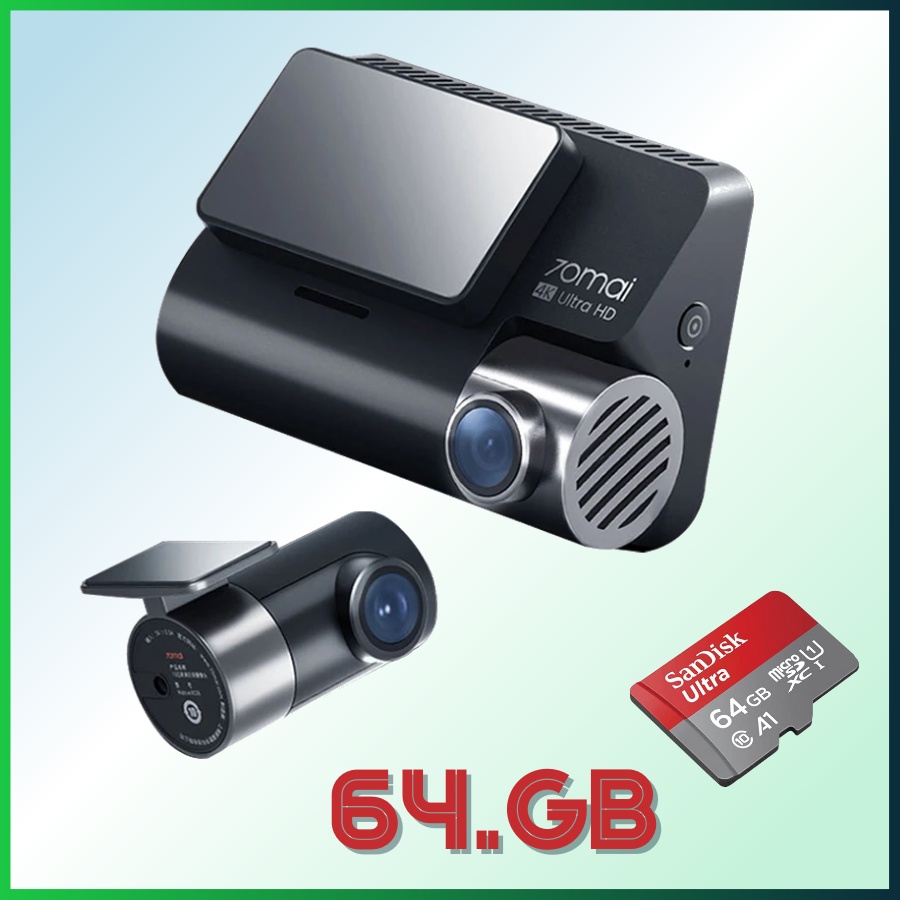 Camera hành trình ô tô Xiaomi 70mai - A500S - Tặng thẻ 64Gb - Hàng quốc tế - Mới 100%