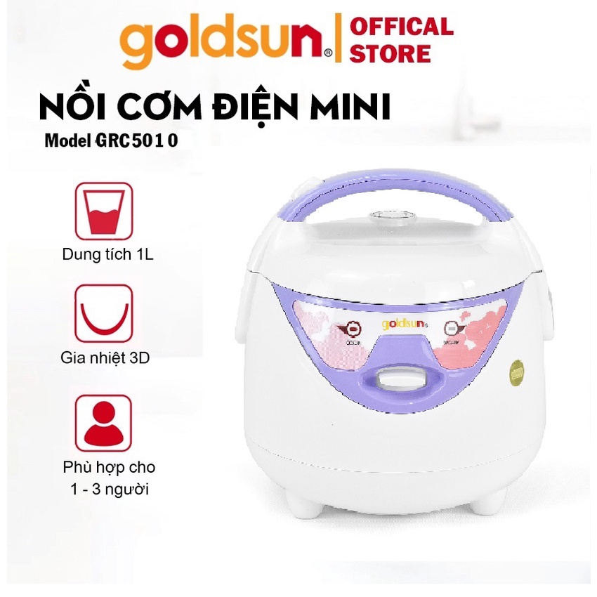 Nồi cơm điện 3D Goldsun GRC5010 (phù hợp 1-3 người) dung tích 1L