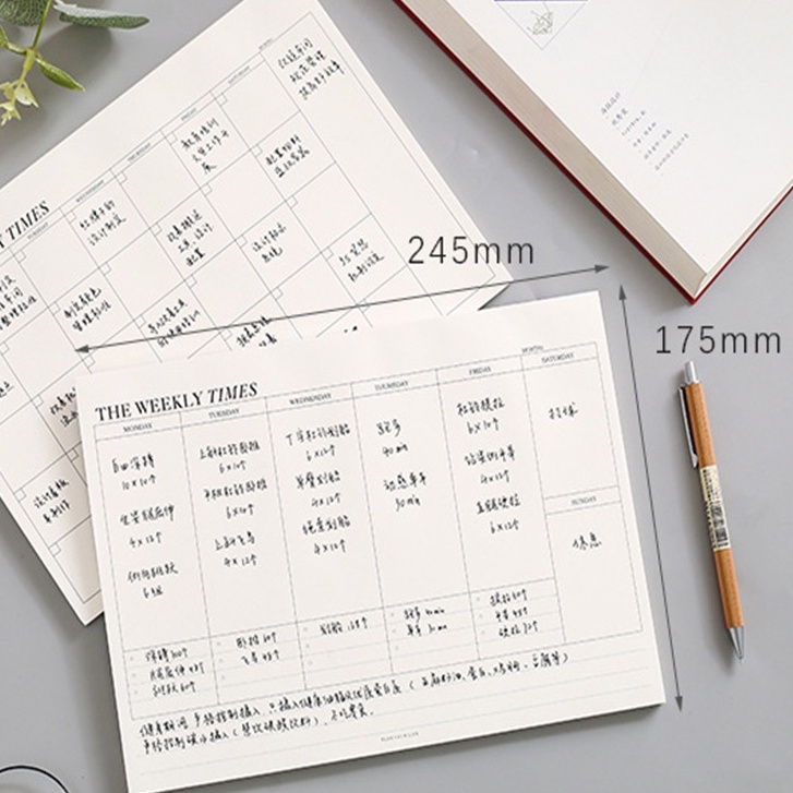 Kế hoạch sách Weekly planner Time Manager B5 60 drap To Do List, School Memo pad Statphiền book planner