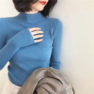 Áo len cổ 3 phân siêu mềm, mịn, co giãn thoải mái, áo len mùa đông, áo len dài tay dễ mix đồ
