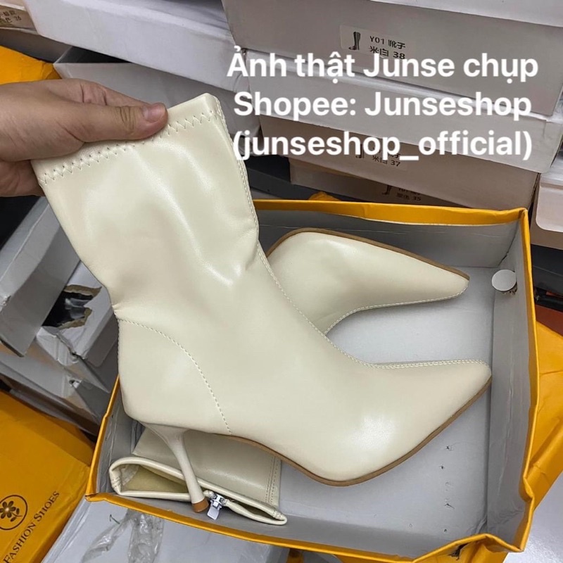 Bốt lửng & Bốt đùi da lì gót nhọn 7cm chanh xả X03