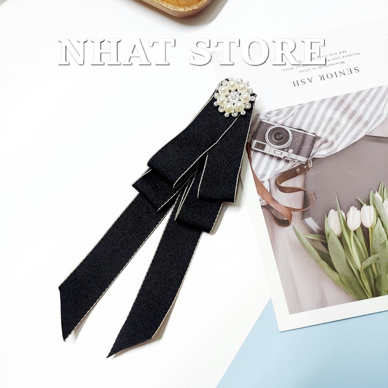 Ghim cài áo nữ, hoa nơ cài áo handmade Nhat Store