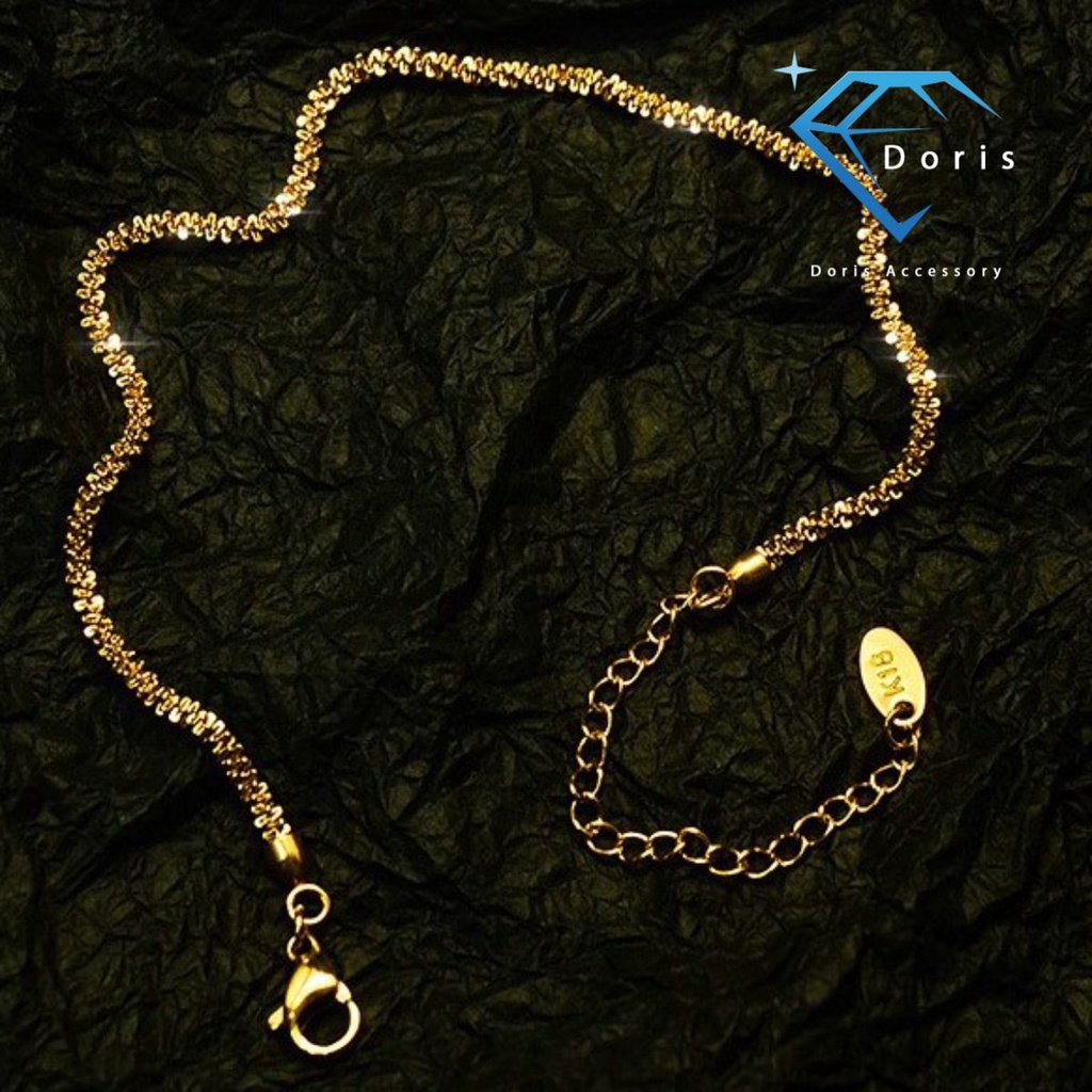 Lắc chân nữ Doris titan dây xoắn basic Gold / Silver / Rose Gold TT5203