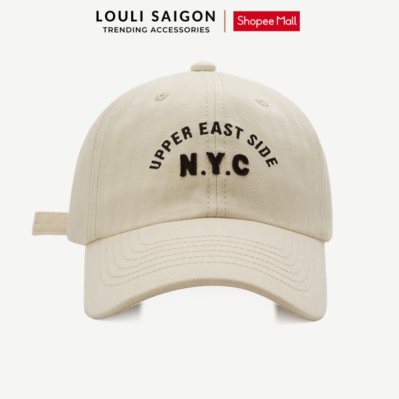 Mũ lưỡi trai LOULI SAIGON thêu chữ N.Y.C form mềm thời trang dành cho nam và nữ
